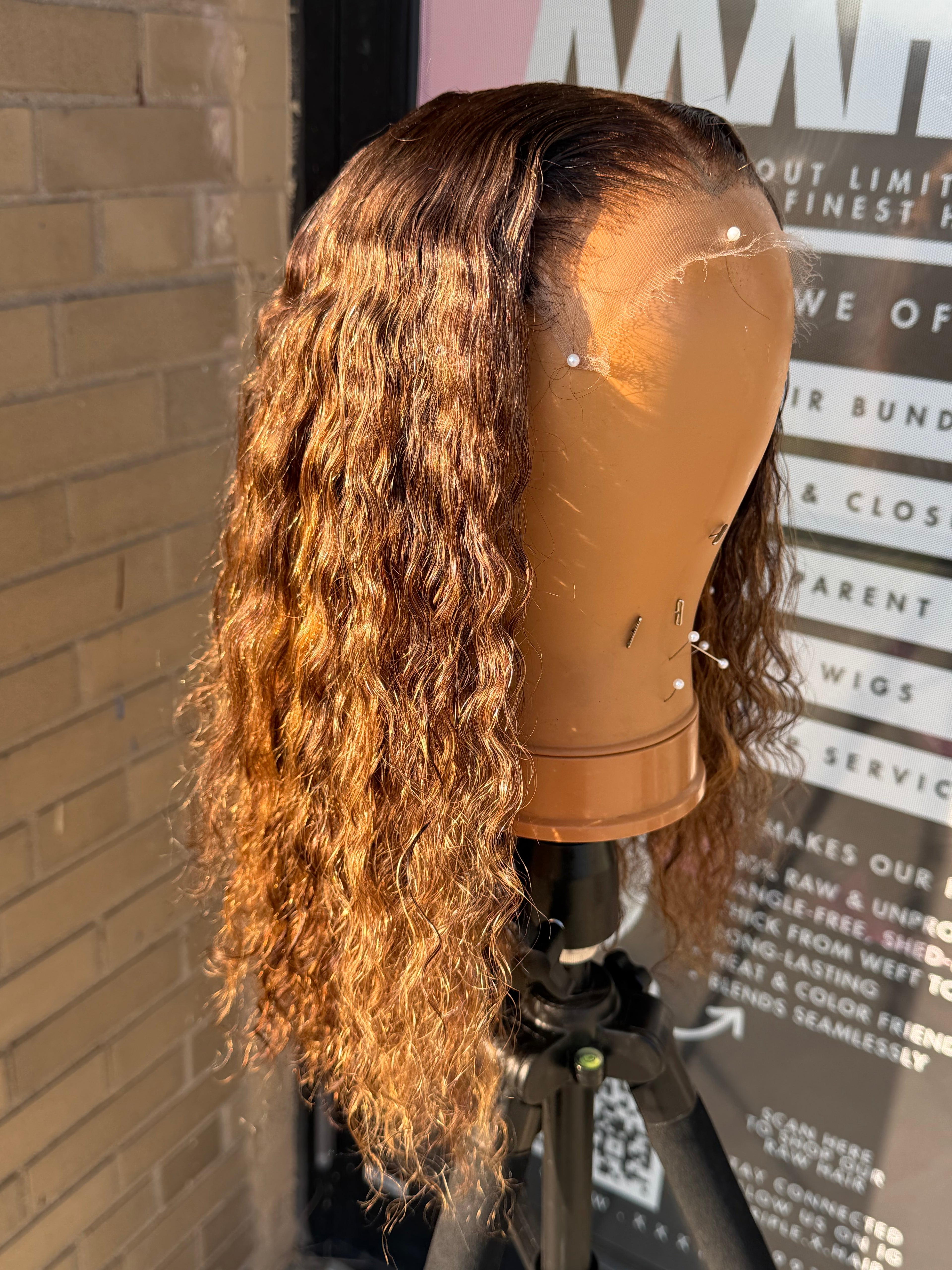 14” Virgin Spanish Curly HD 6*6 Custom Colored Human Hair Lace Closure Wig