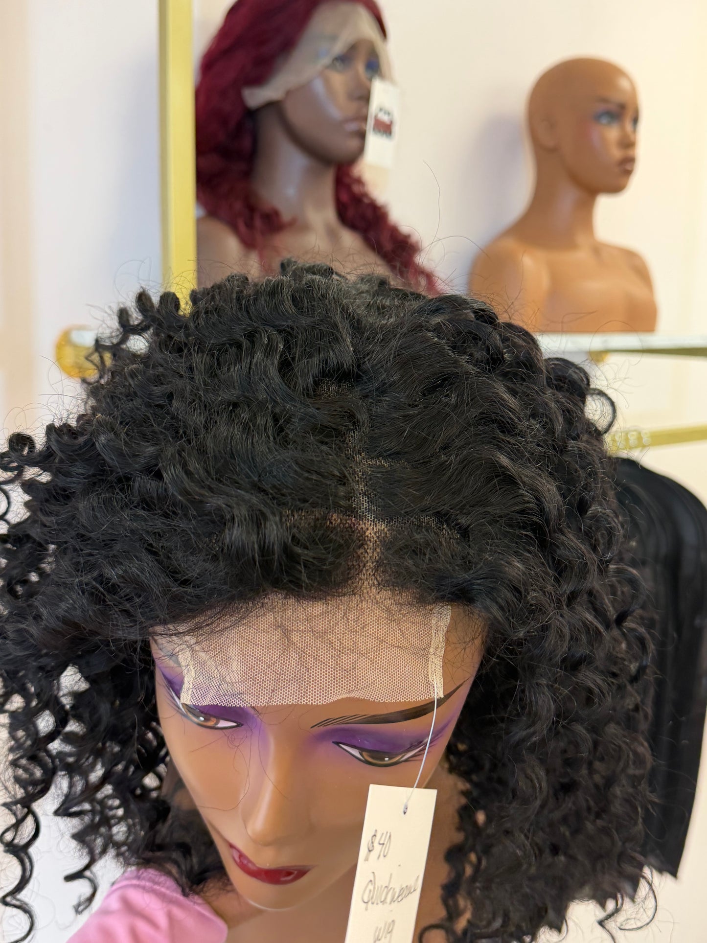 12” Quick Wig Curly Human Hair Wig