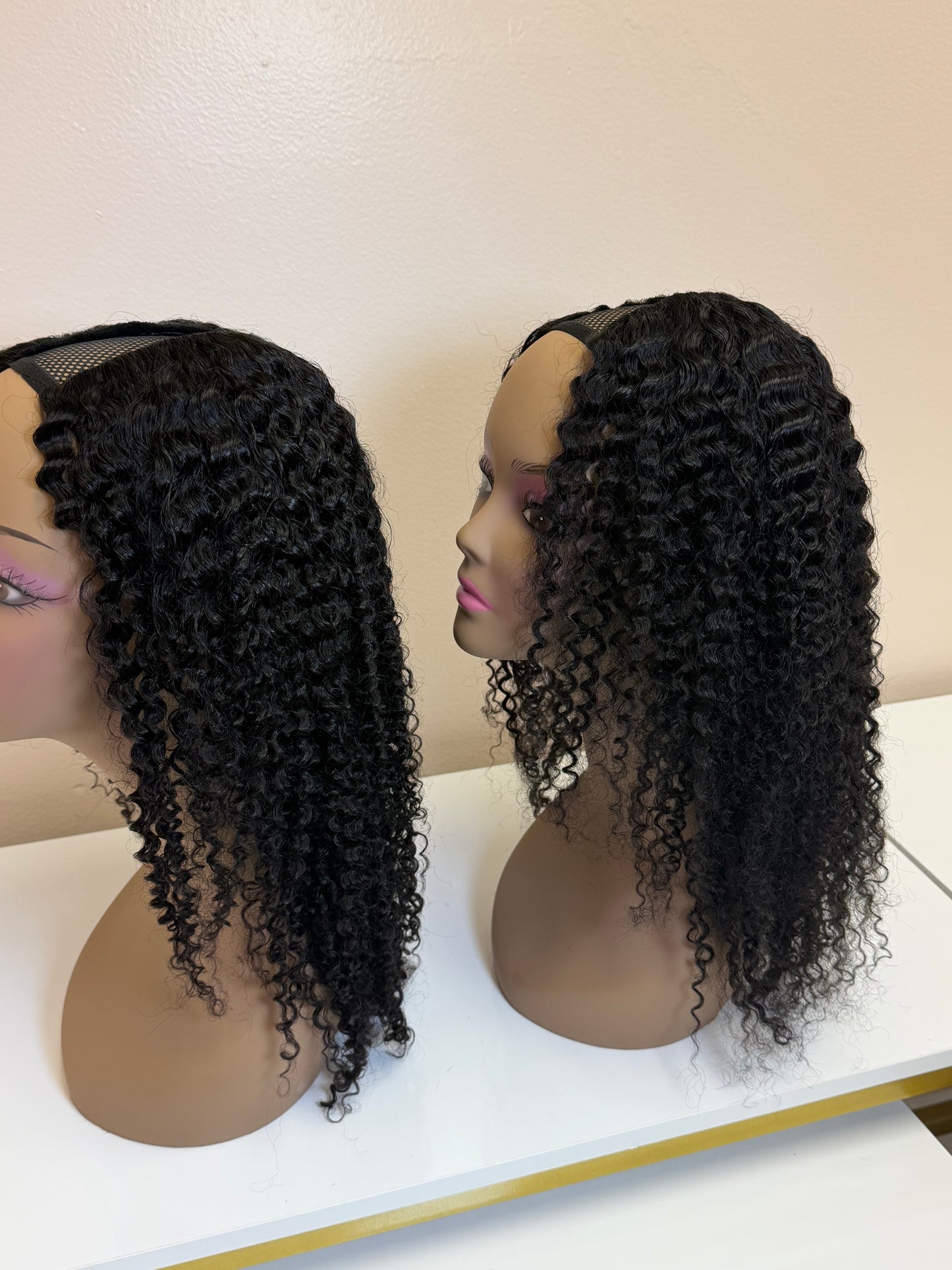 12” Afro Kinky Curly V Part Human Hair Wig 200% Density SALE