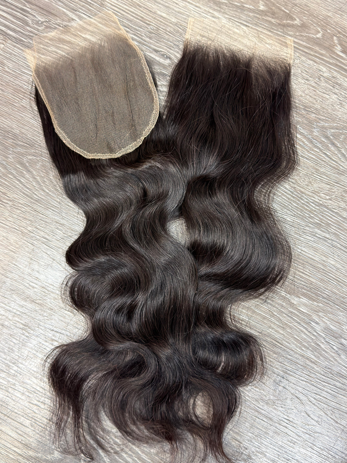 18” Raw Cambodian Wavy Human Hair HD 5*5 Lace Closure