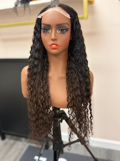 26” Virgin Burmese Curly Ombre HD 5*5 Lace Closure Wig