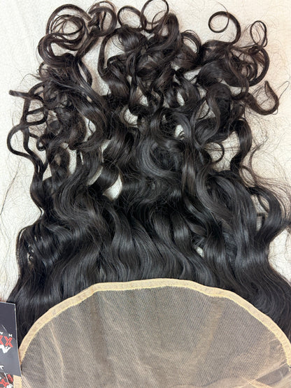 20” Raw Indian Curly 13*6 Transparent Lace Frontal