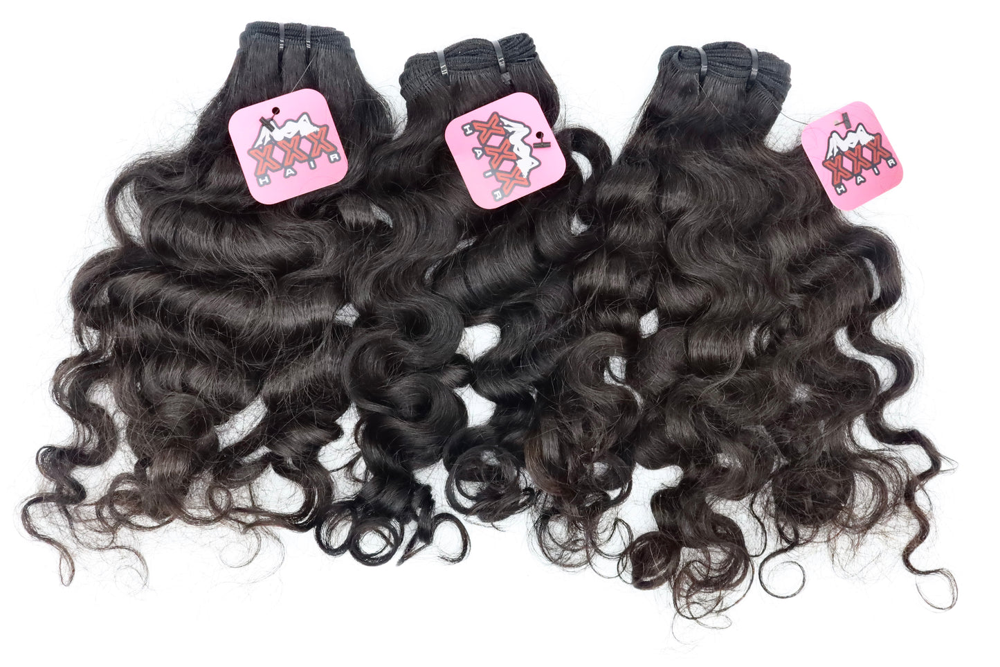 3 Bundles Raw Indian Wavy Curly 18”18”18” Human Hair Bundle Deal