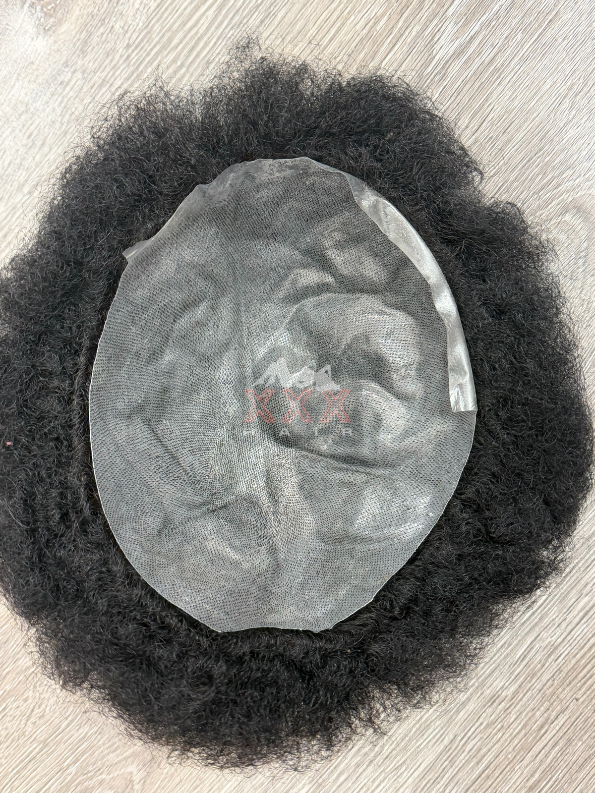 360 Wave Afro Kinky Curly 100% Human Hair Toupee Men Black Color 10x8 Inch Q6 Hair System