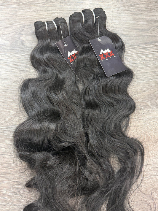 2 Bundles 24”Raw Indian Wavy Single Donor Hair Deal 24”24”