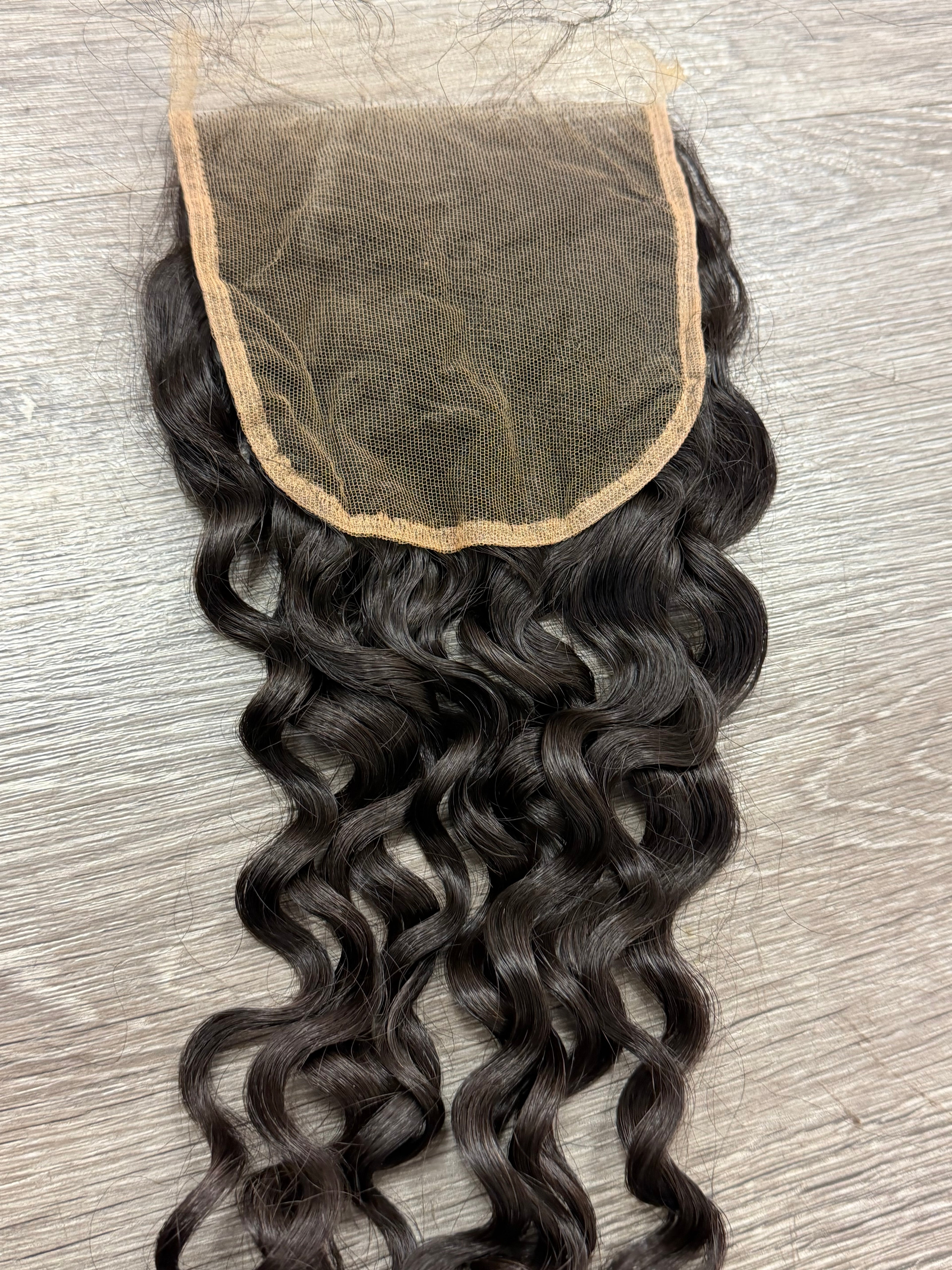 16” Raw Indian Curly HD 5*5 Lace Closure