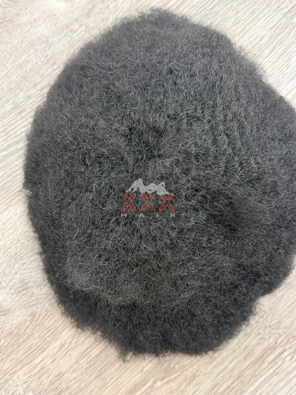 360 Wave Afro Kinky Curly 100% Human Hair Toupee Men Black Color 10x8 Inch Q6 Hair System