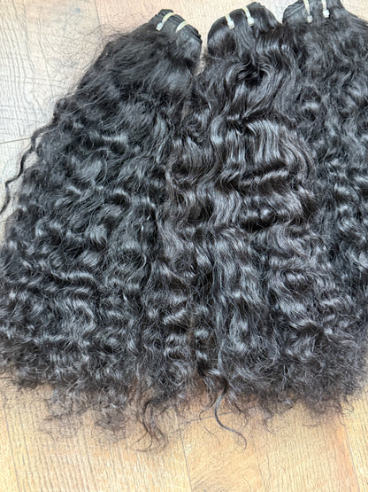 3 Bundles Of Raw Cambodian Curly Human Hair Deal 20”20”20” (SALE)