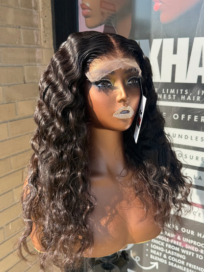 18” Virgin Indian Wavy HD 5*5 Lace Front Wig