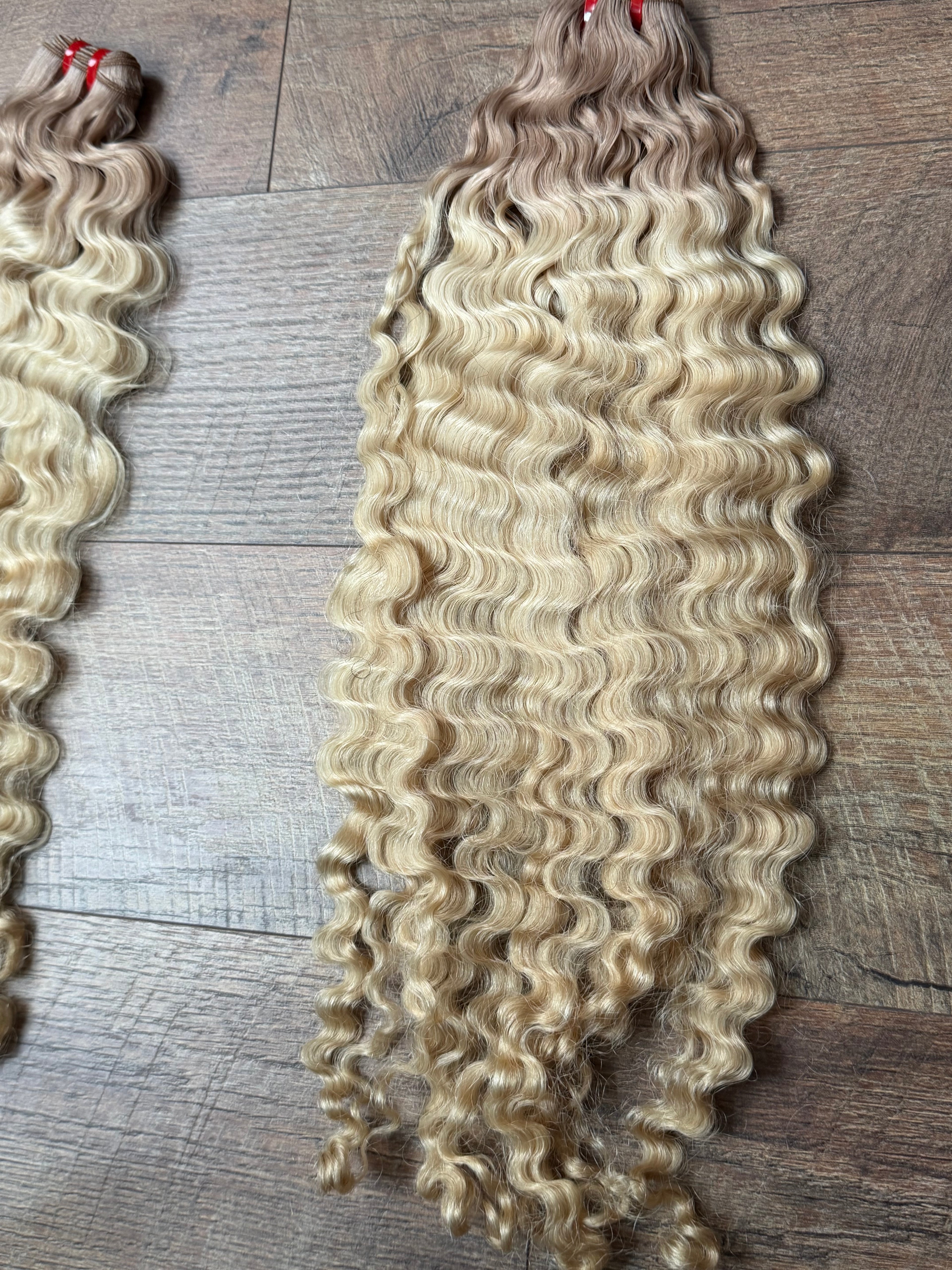 24” Raw Indonesian Star Blonde Burma Curly Human Hair Bundle