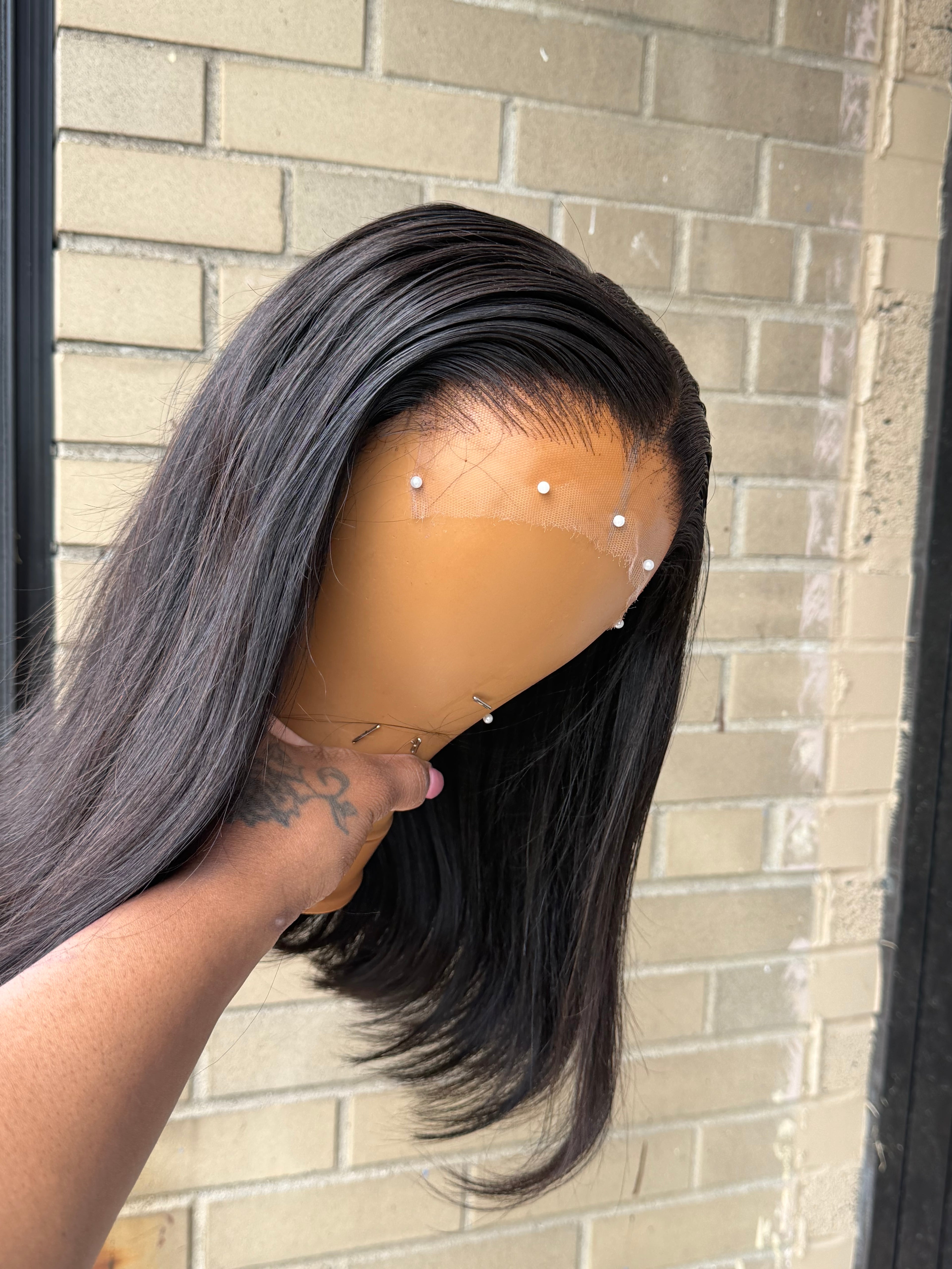 12” Mink Brazilian Straight HD 6*6 Lace Closure Human Hair Wig