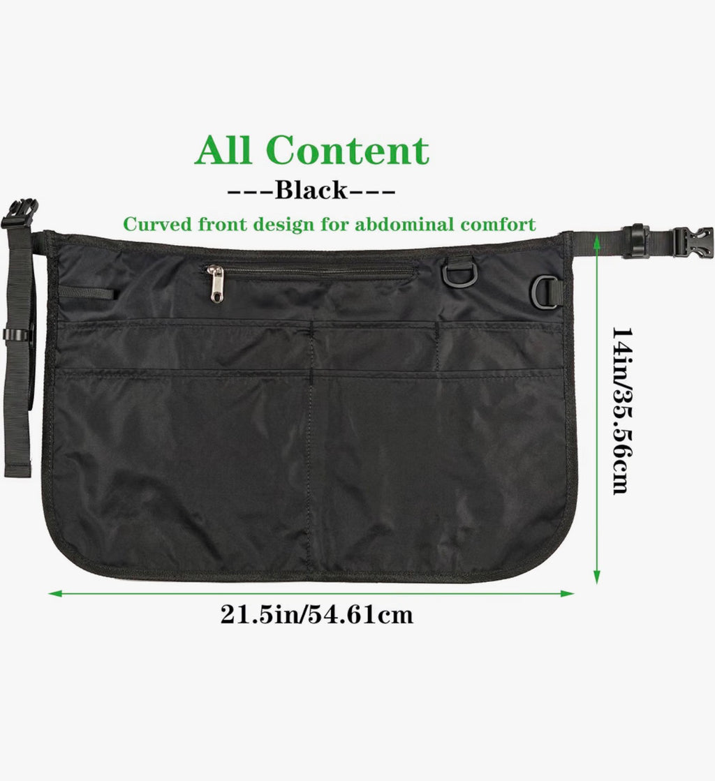 Barber Apron With 6 Pockets Waterproof and Bleach Proof Hair Stylist Apron for Cosmetology Black