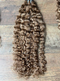 16” Raw Indonesian Sugar Brown Burma Curly Human Hair Bundle