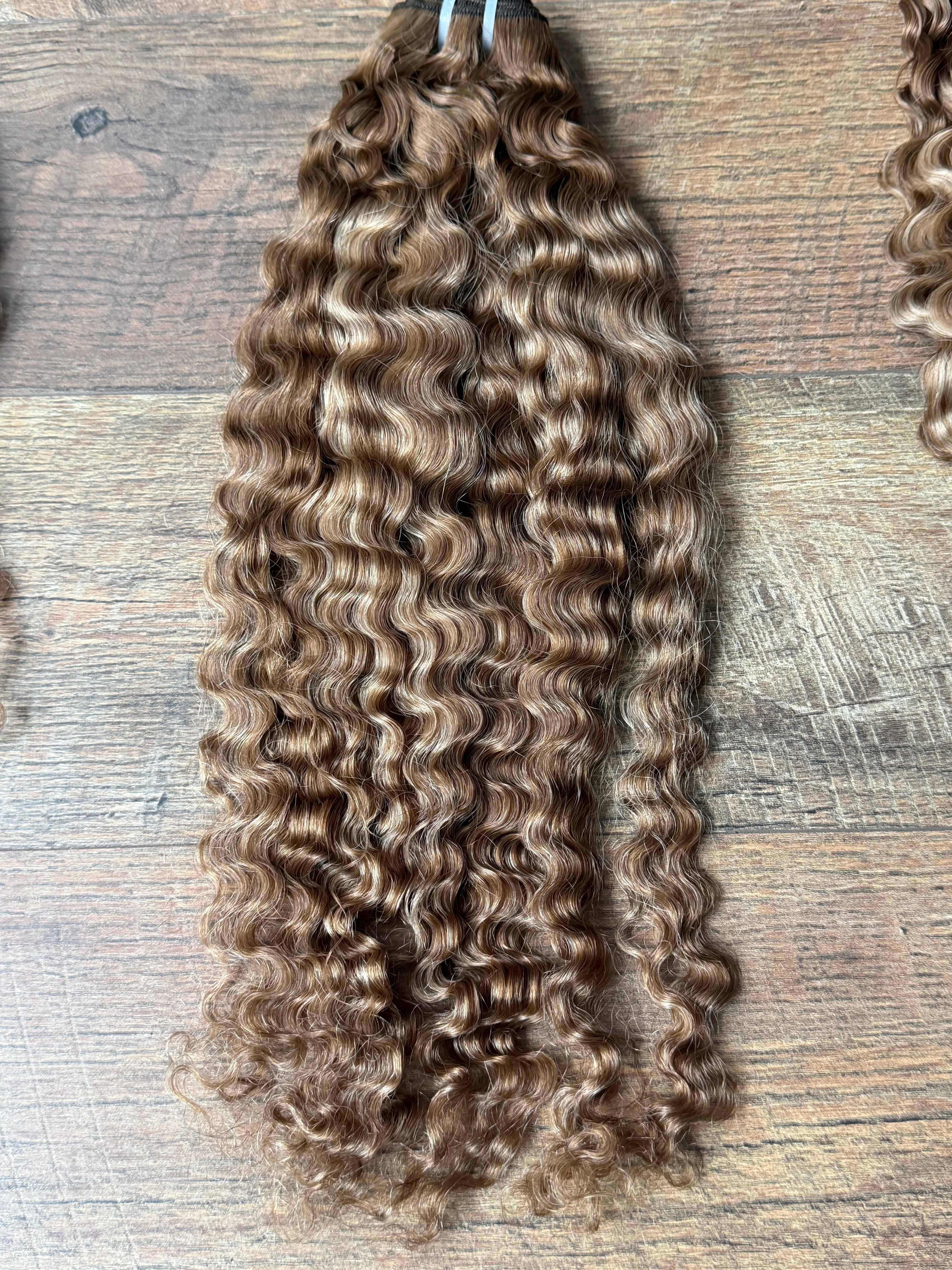 16” Raw Indonesian Sugar Brown Burma Curly Human Hair Bundle
