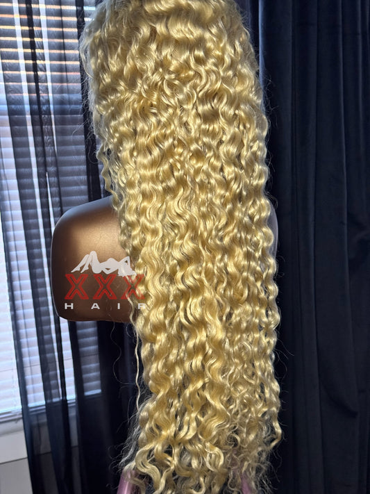 28” Blonde #613 Wavy Virgin Human Hair HD 13*6 Lace Front Wig