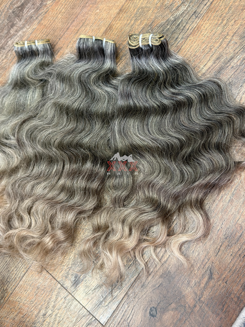 18” Raw Seawave Natural Gray Wavy Human Hair Bundle