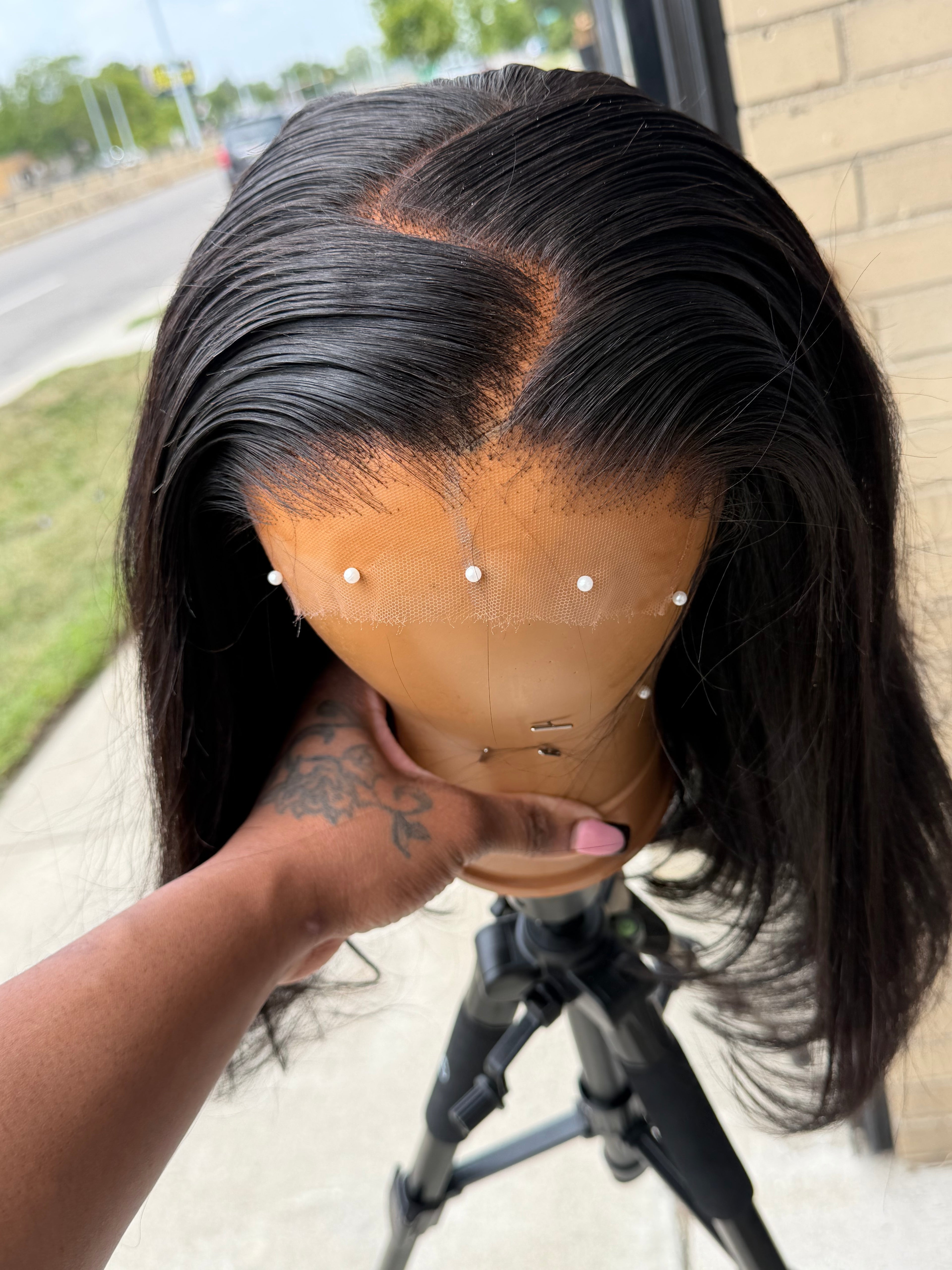 12” Mink Brazilian Straight HD 6*6 Lace Closure Human Hair Wig
