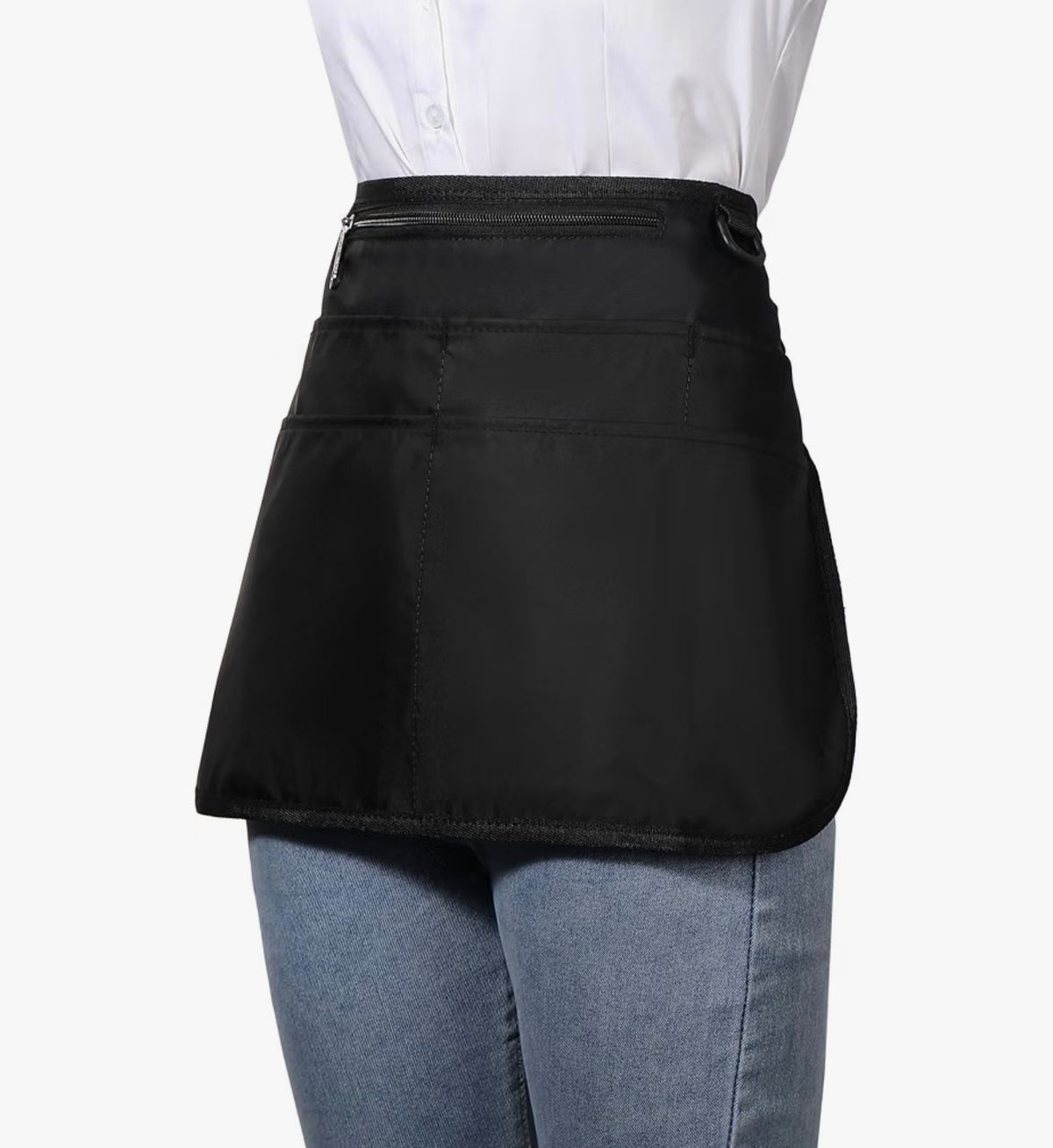 Barber Apron With 6 Pockets Waterproof and Bleach Proof Hair Stylist Apron for Cosmetology Black