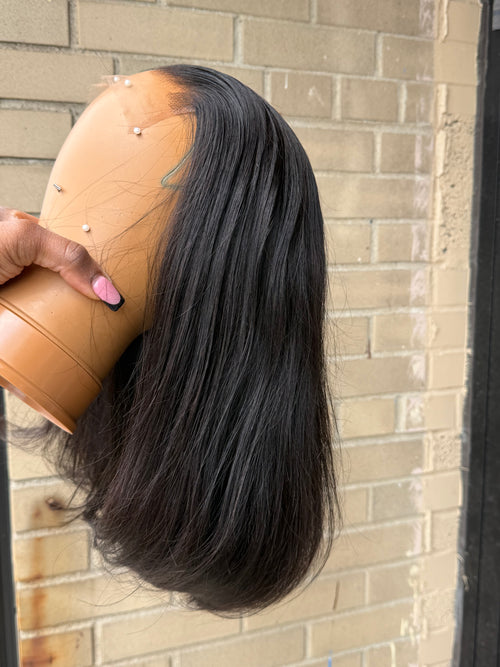 12” Mink Brazilian Straight HD 6*6 Lace Closure Human Hair Wig