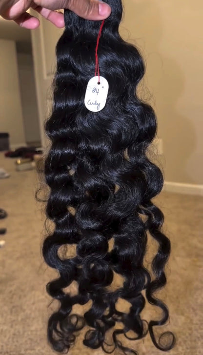 18” Raw South Indian Curly Unprocessed Human Hair Bundle