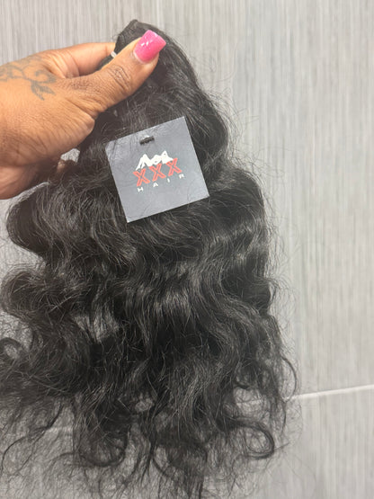 14” raw Indian wavy curly jet black hair bundle SALE