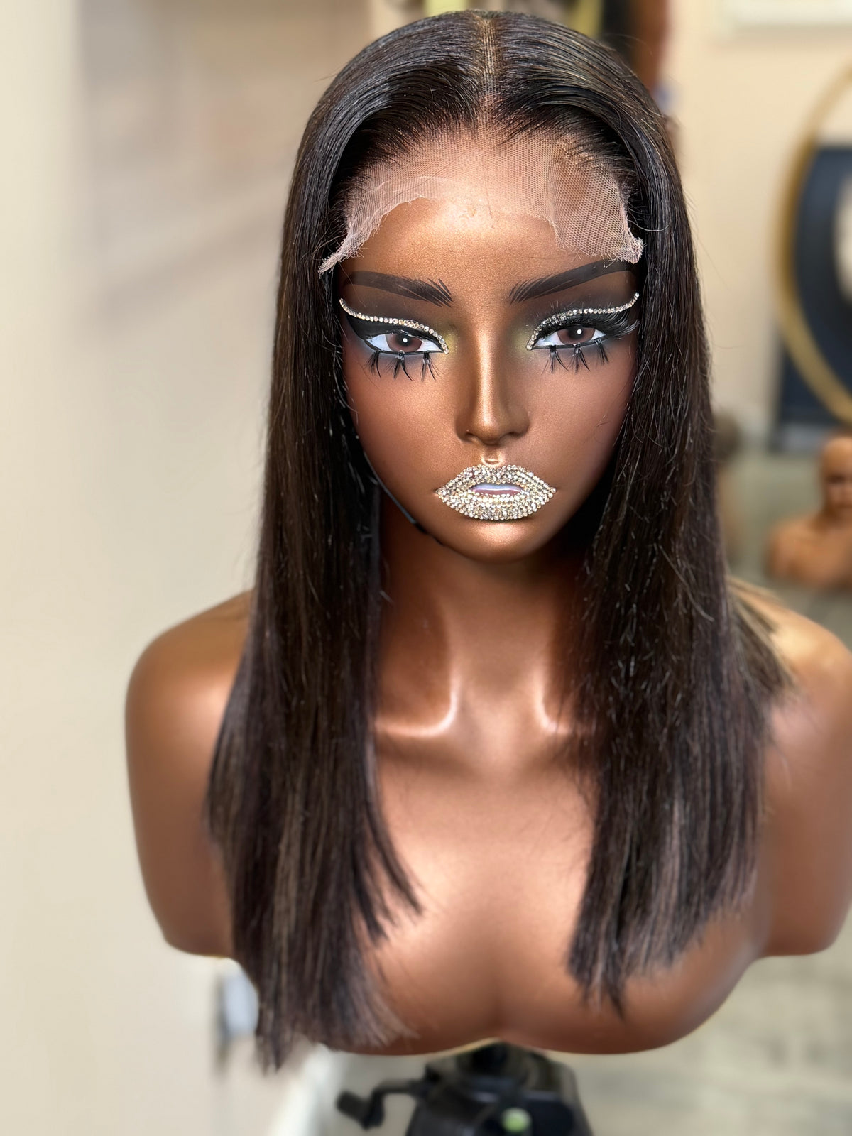 12” Virgin Straight Highlight 5*5 HD Human Hair Lace Closure Wig
