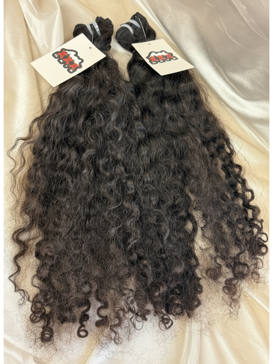 2 Bundles Raw Burmese Curly Hair Deal 30”30” (SALE)