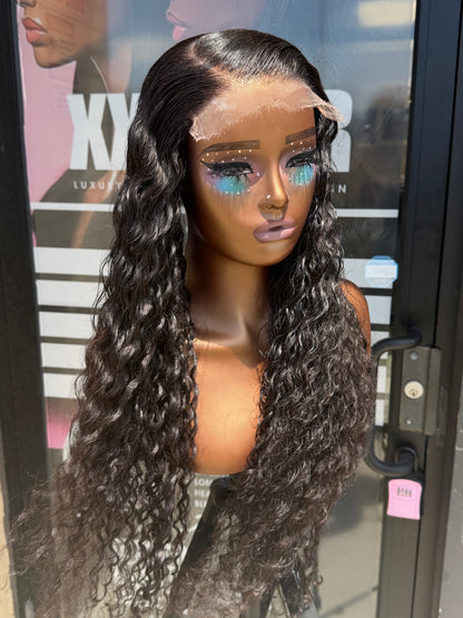 28” Virgin Water Wave HD 6*6 Lace Front Human Hair Wig