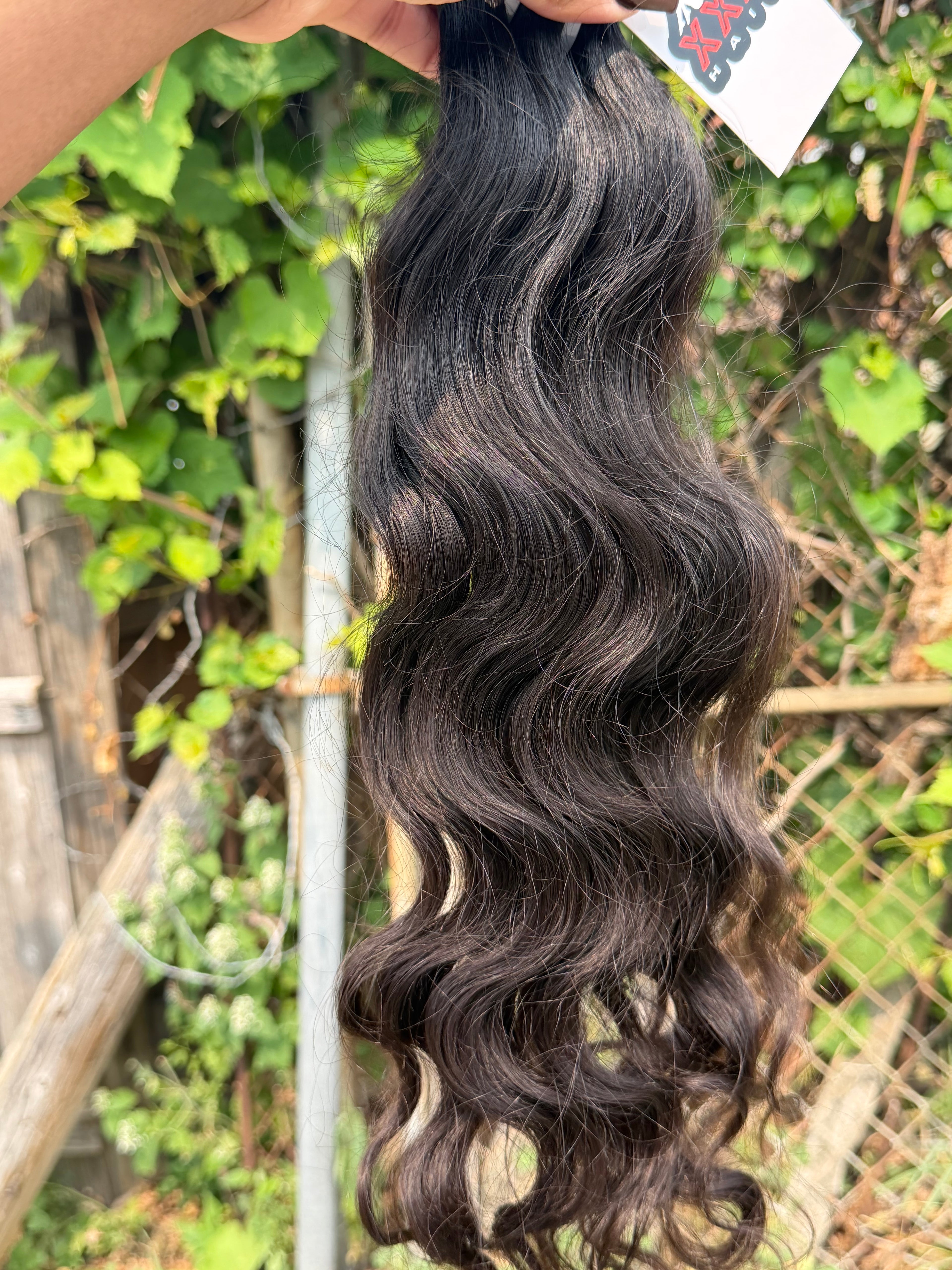 24” Raw Indian Wavy Human Hair Bundle
