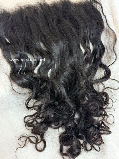 20” Raw Indian Curly 13*6 Transparent Lace Frontal