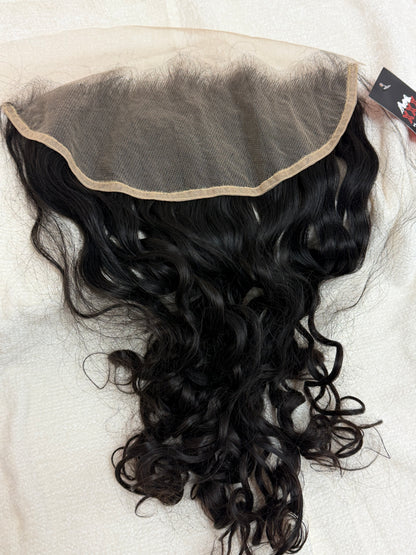 20” Raw Indian Curly 13*6 Transparent Lace Frontal