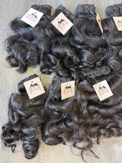 16” Temple Raw Indian Wavy Curly Human Hair Bundle