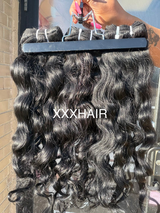 3 Bundle Hair Deal Raw Filipino Wavy Curly Jet Black 20”20”20”