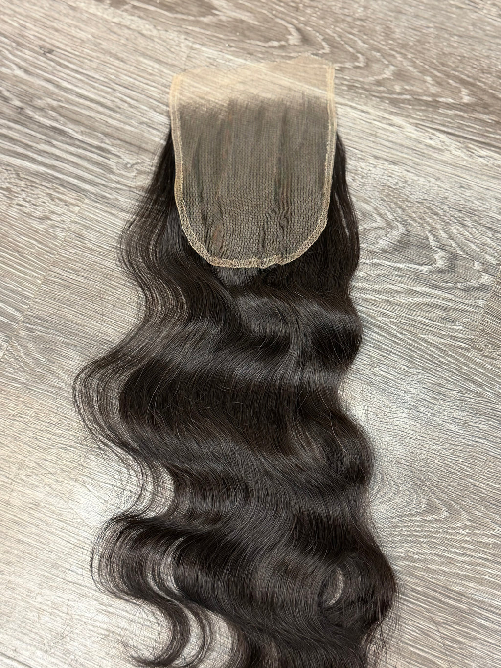 18” Raw Cambodian Wavy Human Hair HD 5*5 Lace Closure