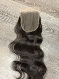18” Raw Cambodian Wavy Human Hair HD 5*5 Lace Closure