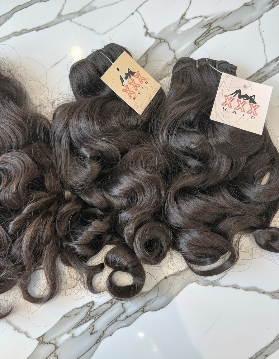 18” Temple Raw Indian Wavy Curly Human Hair Bundle