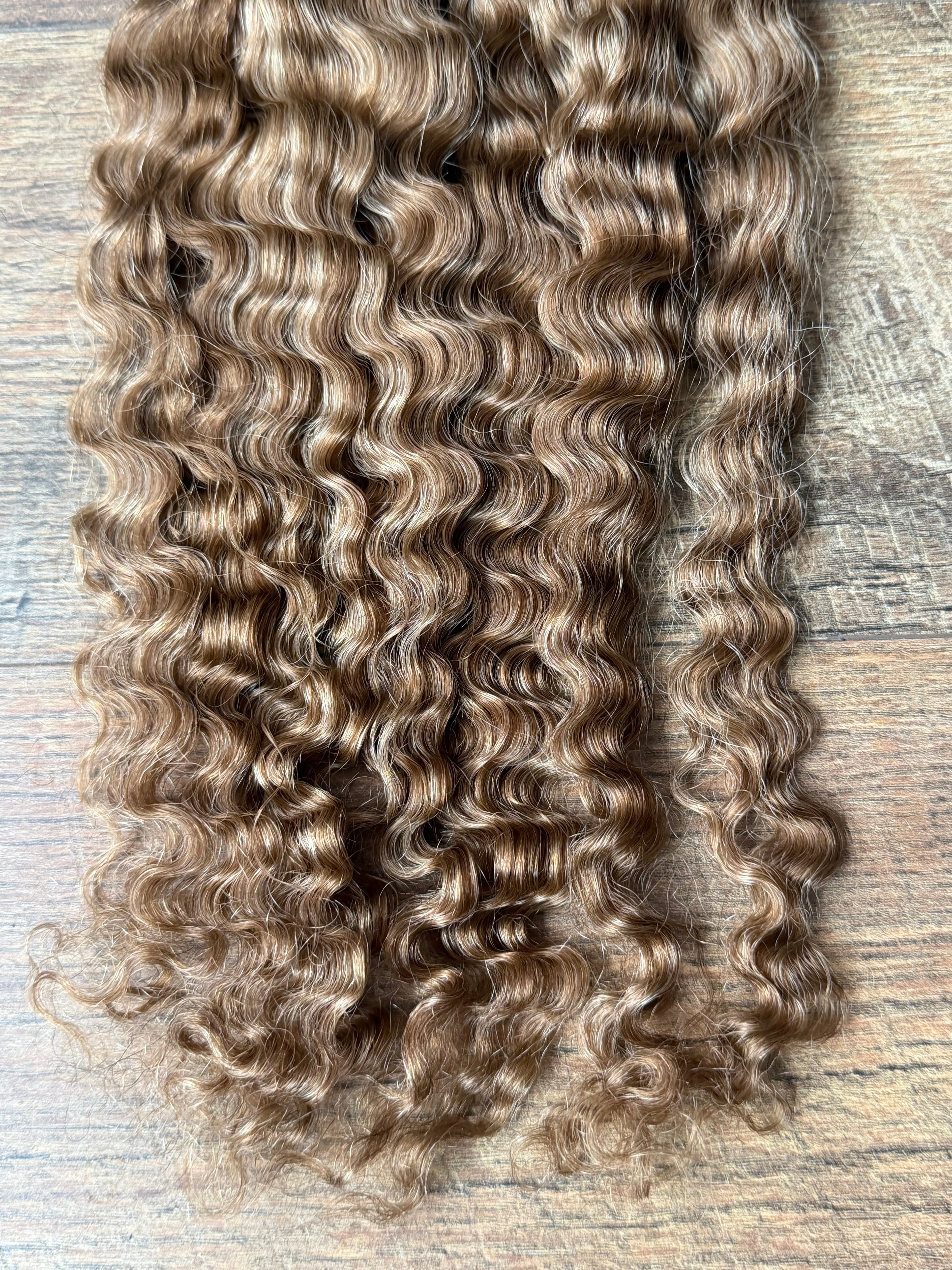 16” Raw Indonesian Sugar Brown Burma Curly Human Hair Bundle
