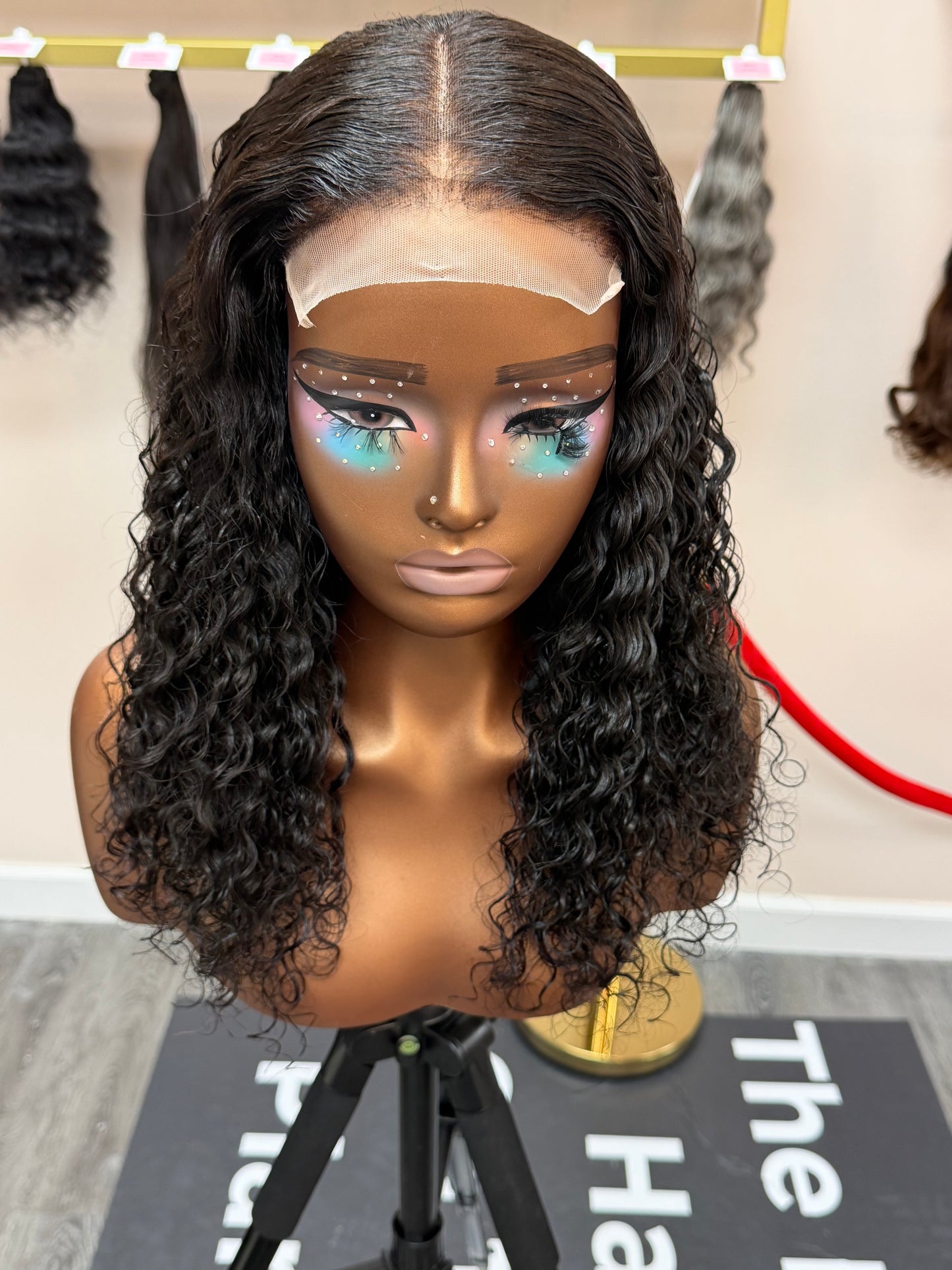 16” Raw Cambodian Curly 5*5 Swiss Lace Closure Wig