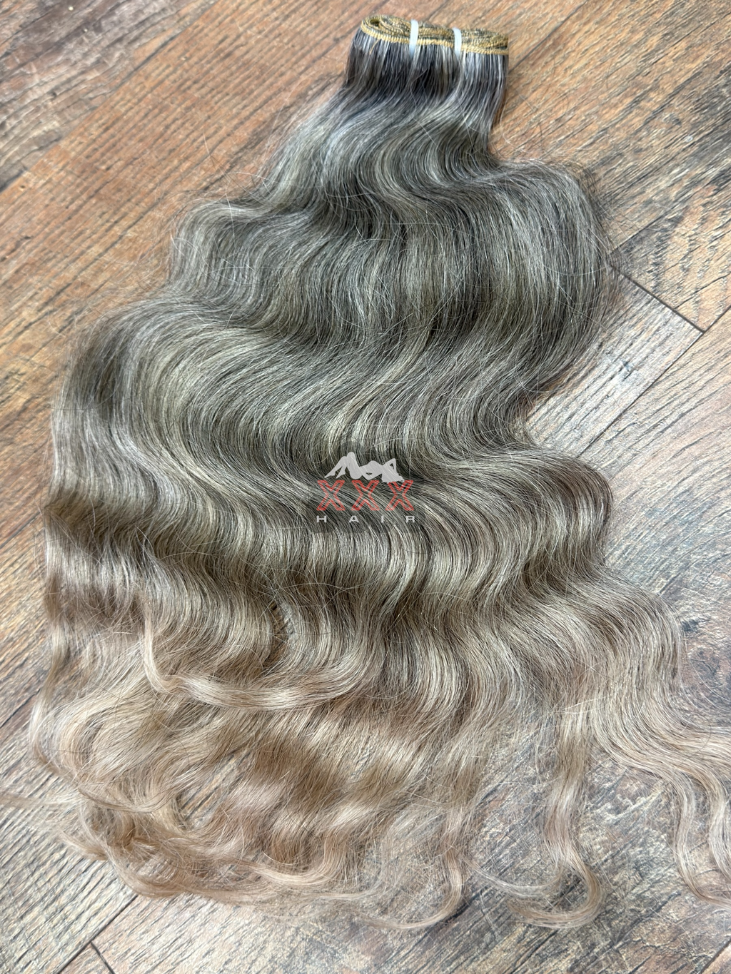 18” Raw Seawave Natural Gray Wavy Human Hair Bundle