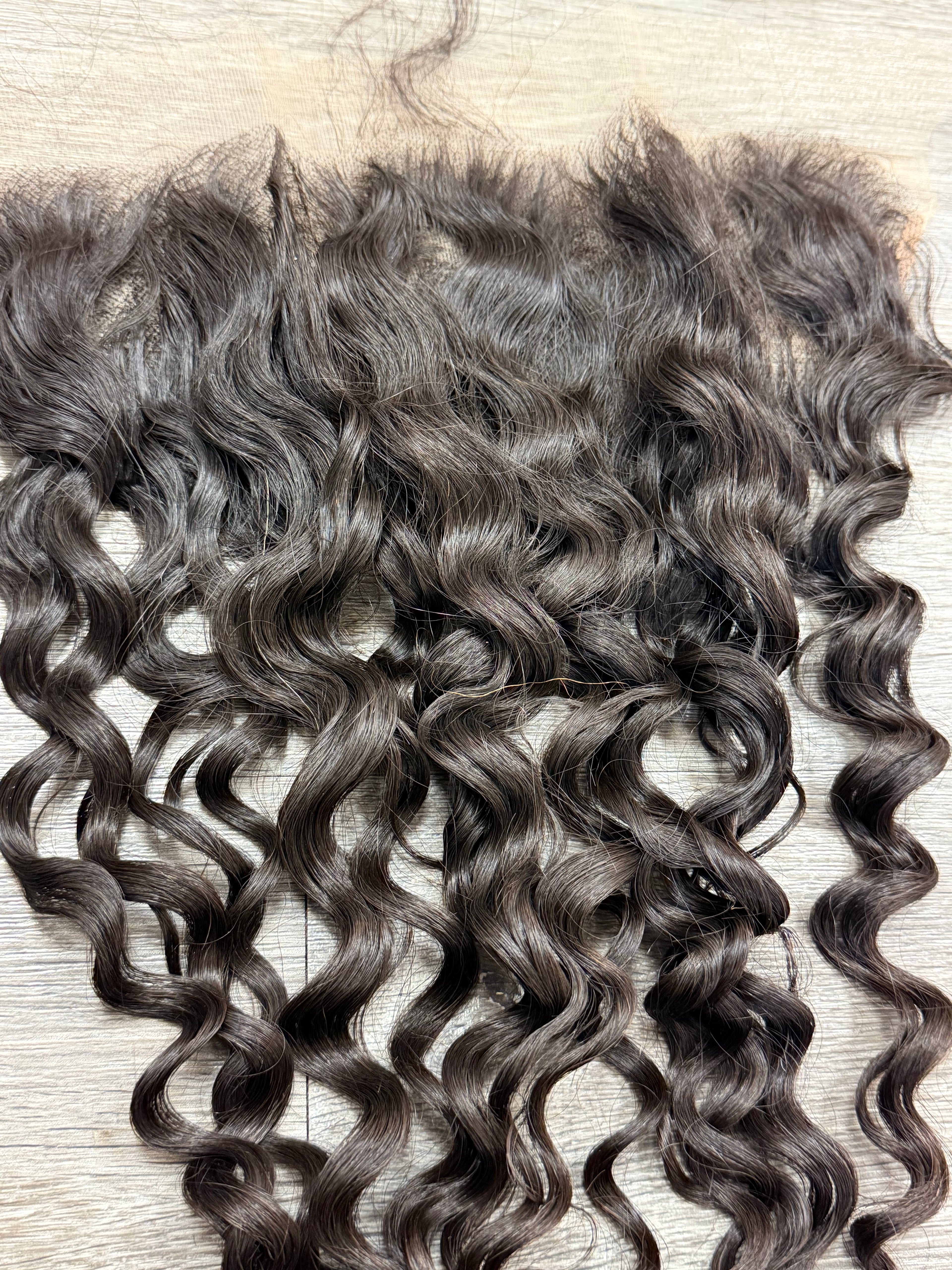 16” Raw Indian Curly HD 13*6 Lace Frontal