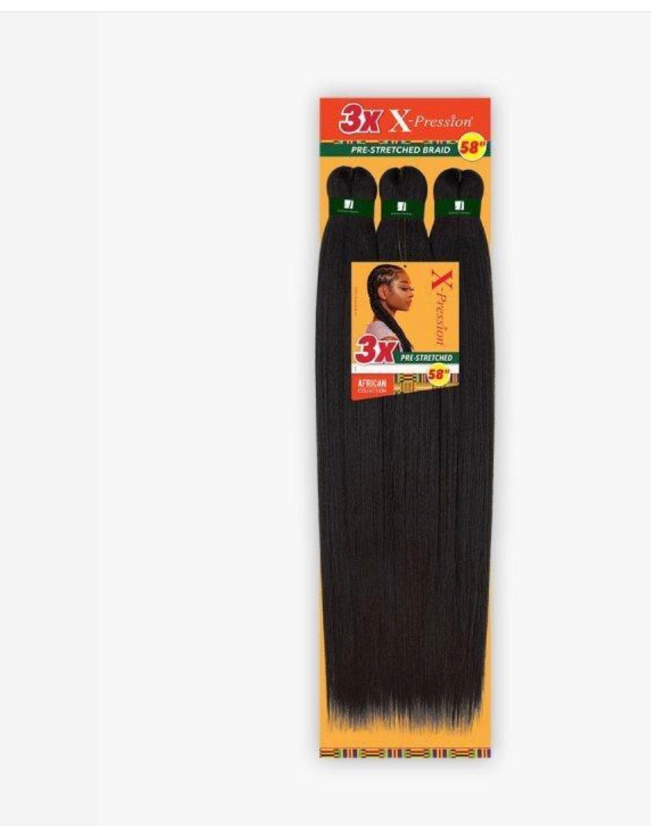 SENSATIONNEL 3X X-PRESSION PRE-STRETCHED BRAID 58" COLOR #2