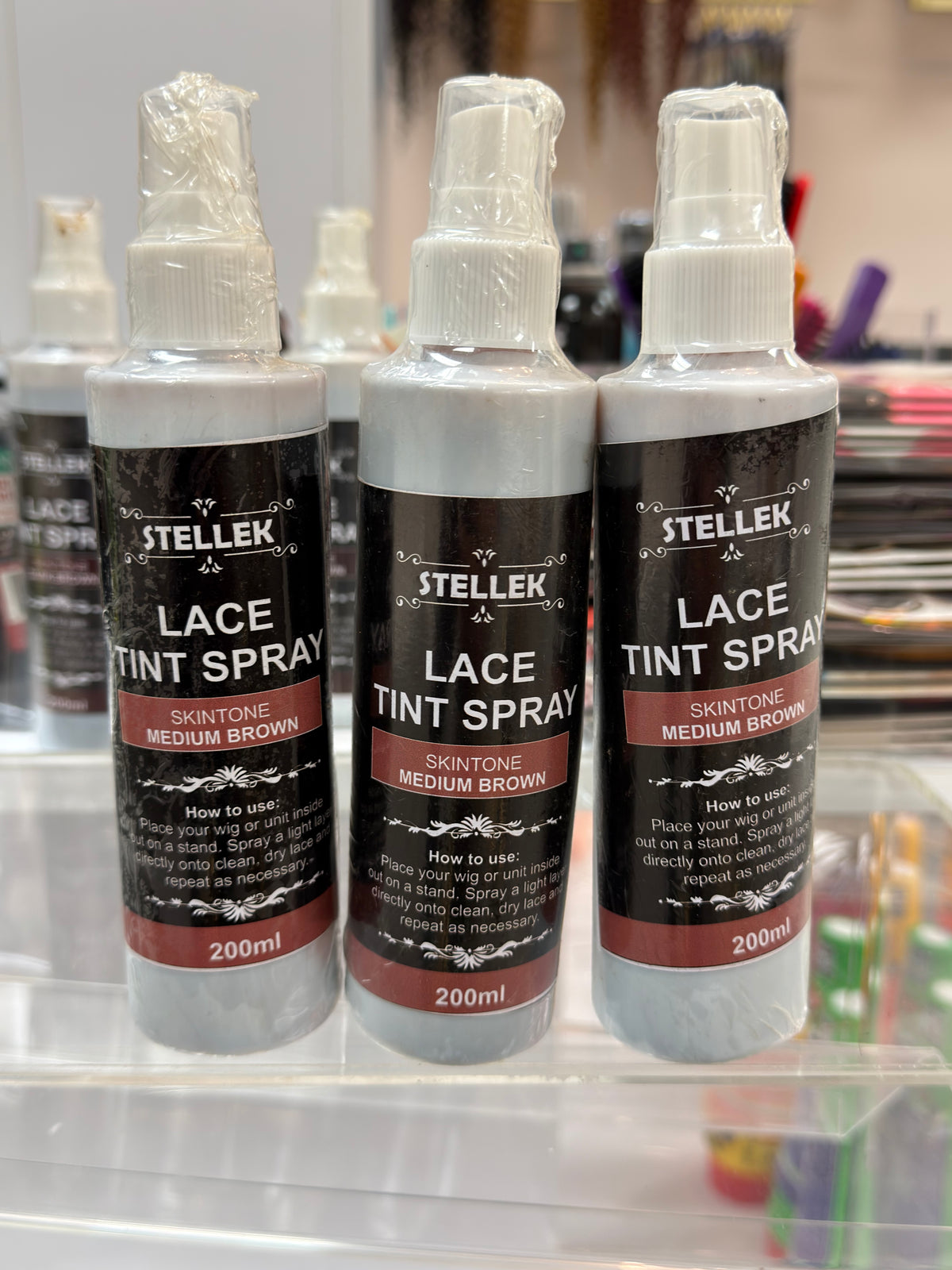 3pcs Lace Tint Skintone Medium Brown Spray Bottles