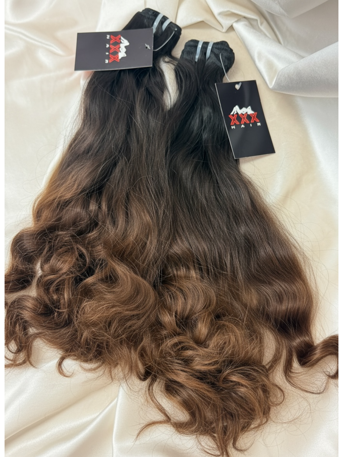 2 Bundles Raw Passion Ombré Brown Curl Hair Deal 16”18”