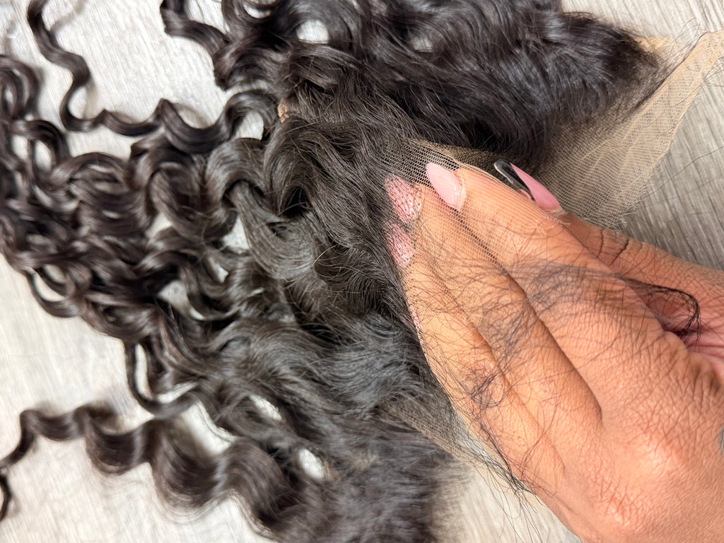 16” Raw Indian Curly HD 13*4 Lace Frontal