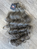 18” Raw Indian Natural Wavy Straight Gray Human Hair Bundle