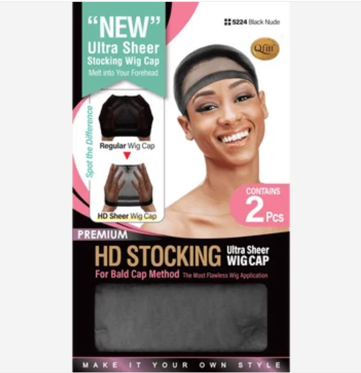 HD ULTRA SHEER STOCKING WIG CAP / BLACK NUDE