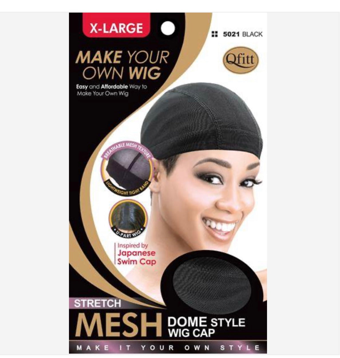 MESH DOME STYLE WIG CAP X-LARGE / BLACK