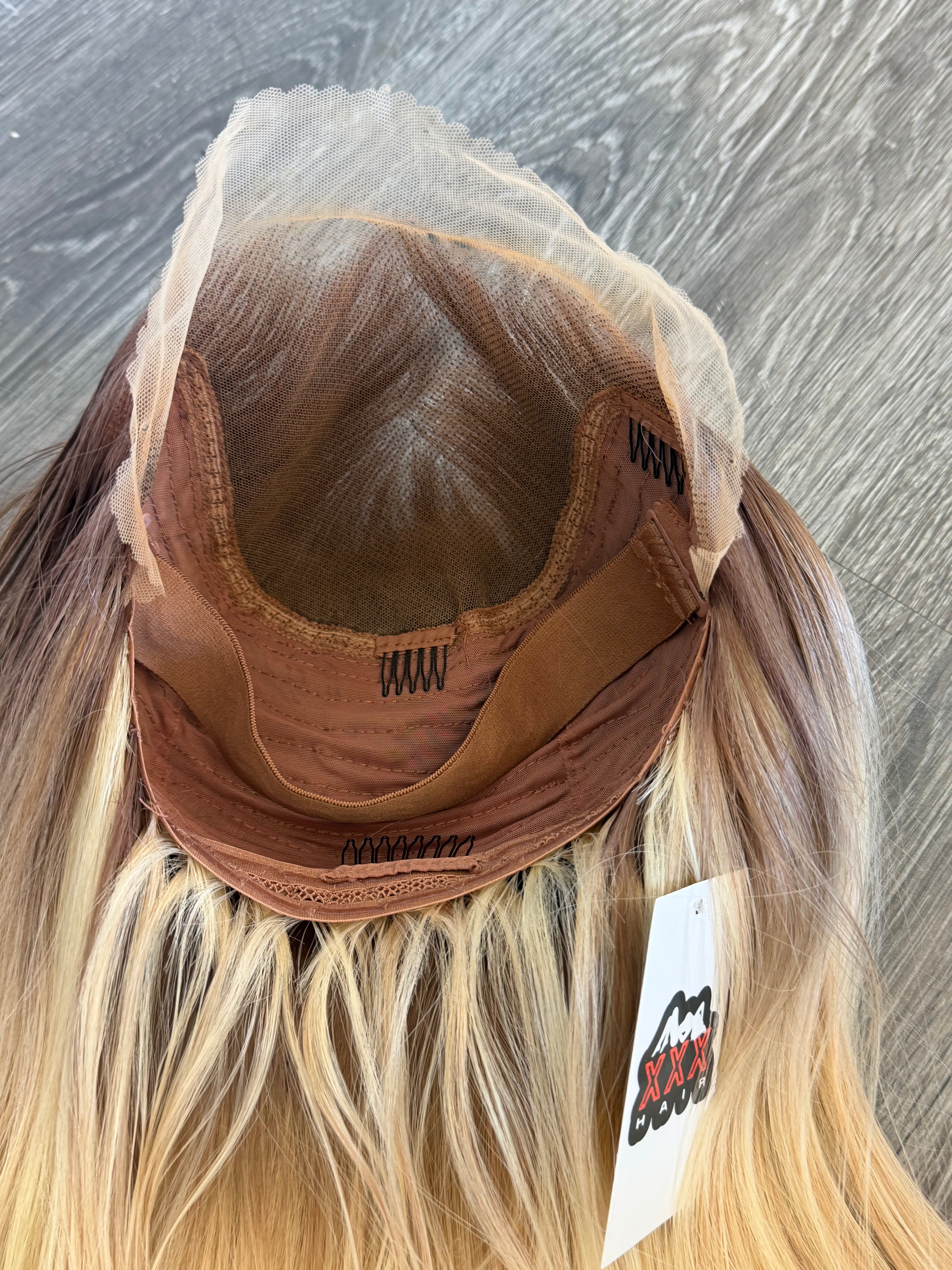16” Human Blended Synthetic Wig #1b/#613 Blonde Layers 13*6 Transparent Lace Front Wig SALE