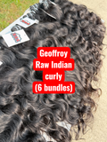 Geoffroy 6 raw Indian wavy hair bundles 16”-26”