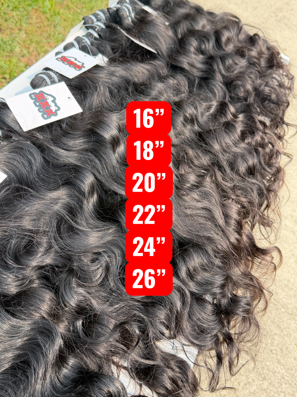 Geoffroy 6 raw Indian wavy hair bundles 16”-26”